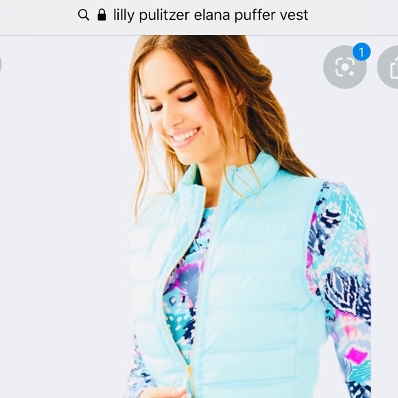 Lilly Pulitzer Jackets & Blazers - Lilly Pulitzer Elana Puffer Vest In Seasalt Blue🌼